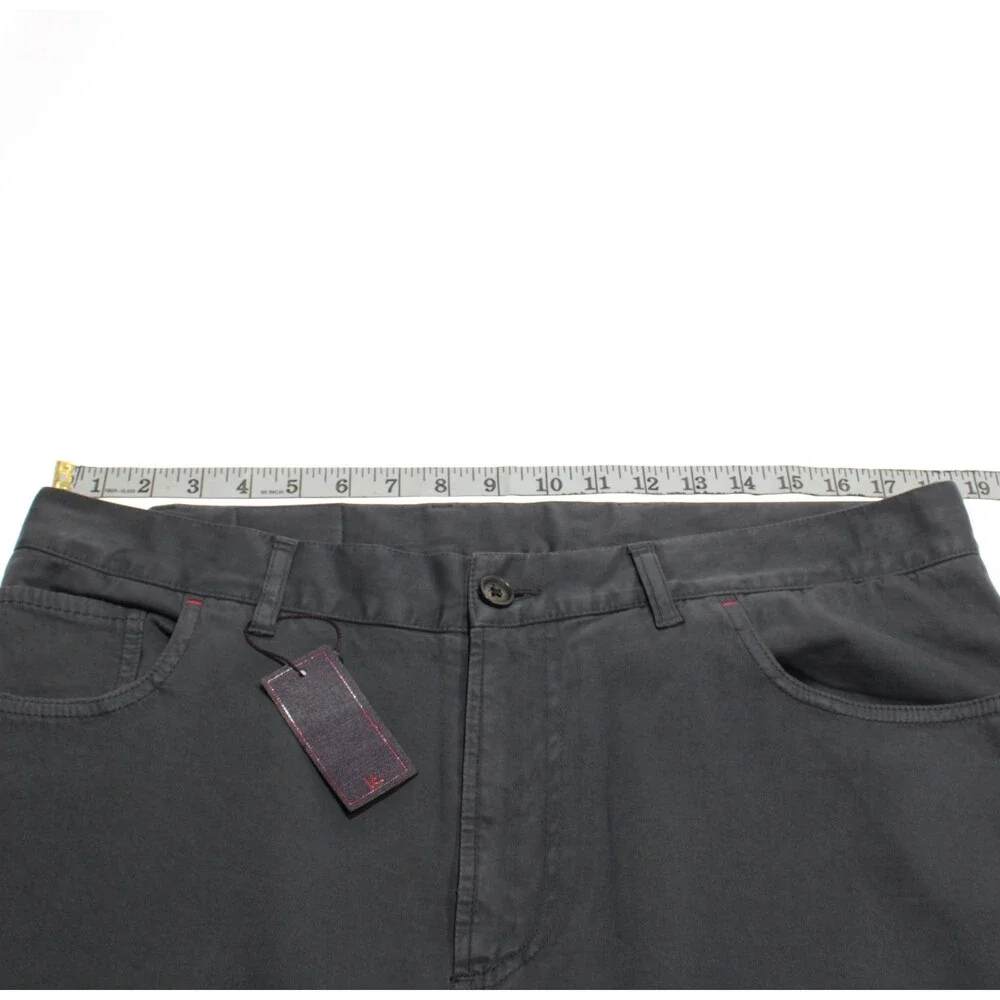 Isaia NWT 5 Pocket Jean Cut Pants Size 52 (US 36) Regular Gray Cotton & Cashmere